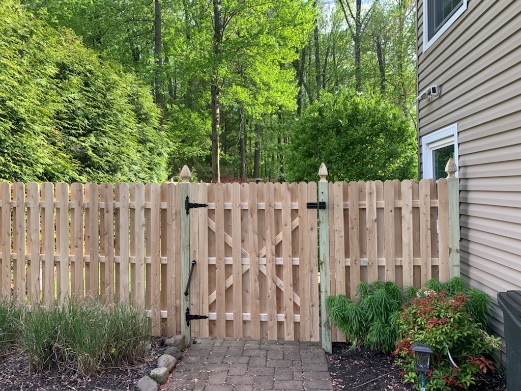 Completed fence installation by the Three Brothers Fence Co. crew