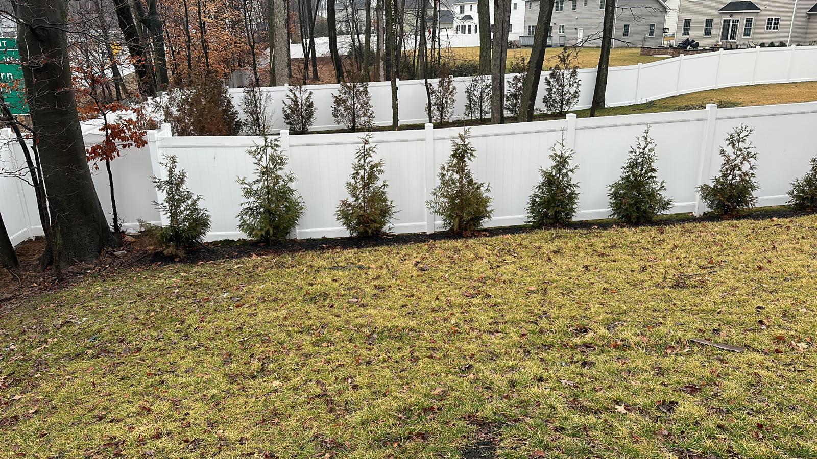 Completed fence installation by the Three Brothers Fence Co. crew