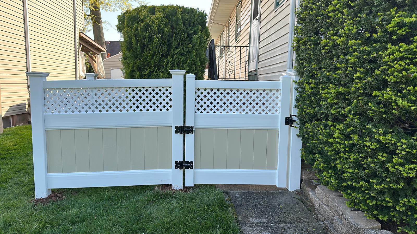 Completed fence installation by the Three Brothers Fence Co. crew
