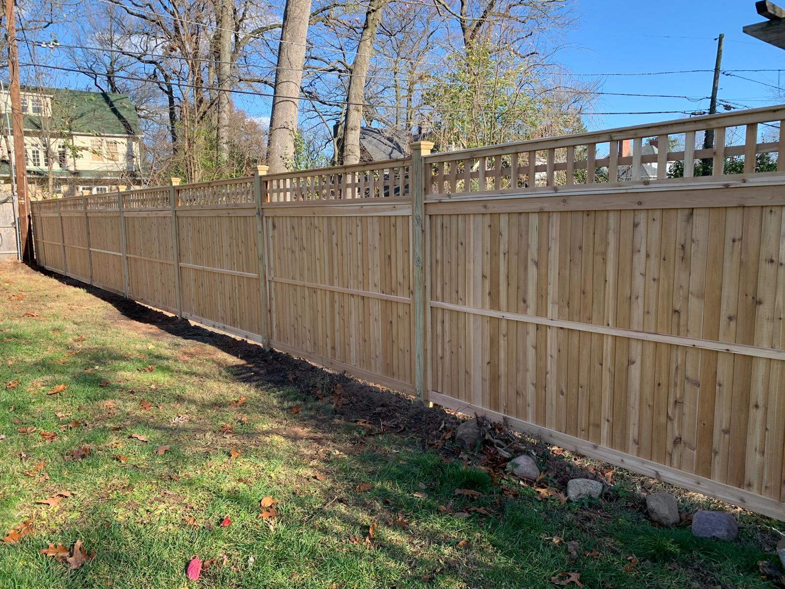 Completed fence installation by the Three Brothers Fence Co. crew