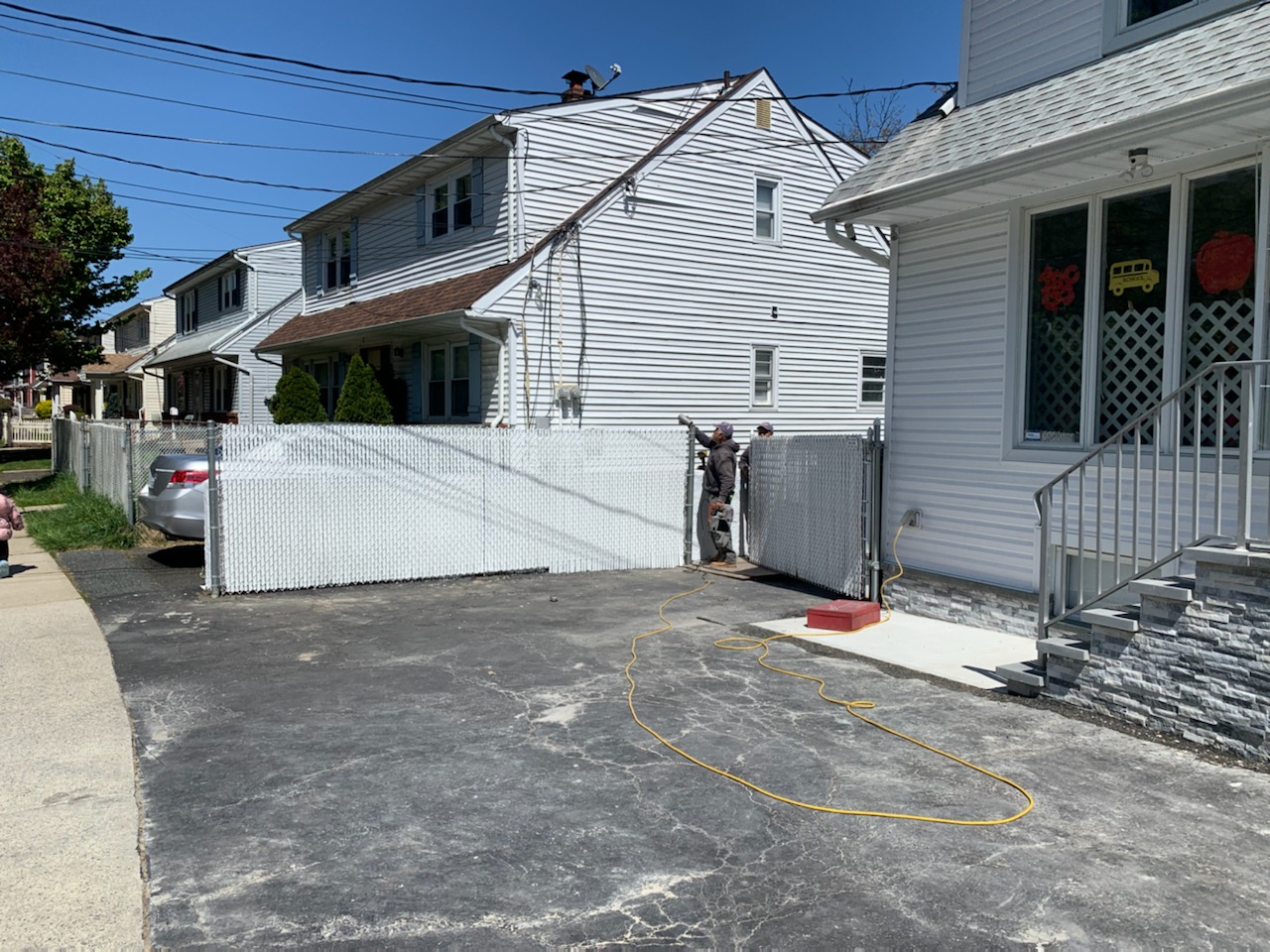 Completed fence installation by the Three Brothers Fence Co. crew