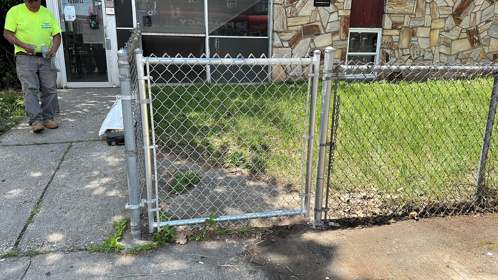 Completed fence installation by the Three Brothers Fence Co. crew