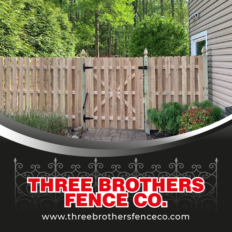 Completed fence installation by the Three Brothers Fence Co. crew