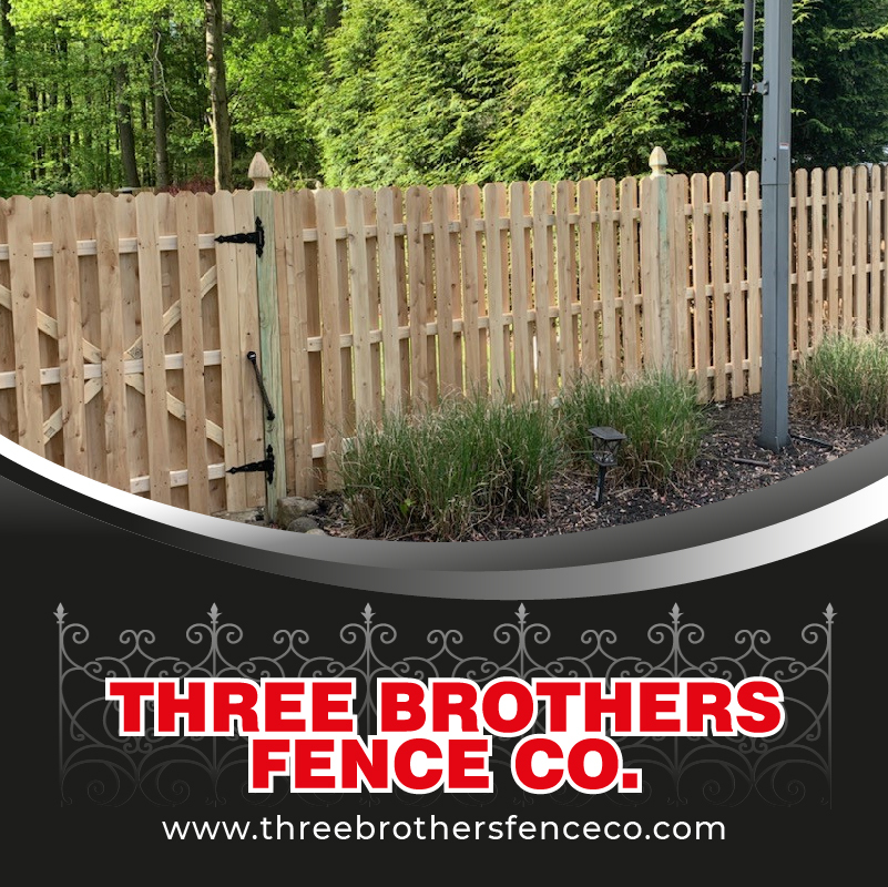 Completed fence installation by the Three Brothers Fence Co. crew