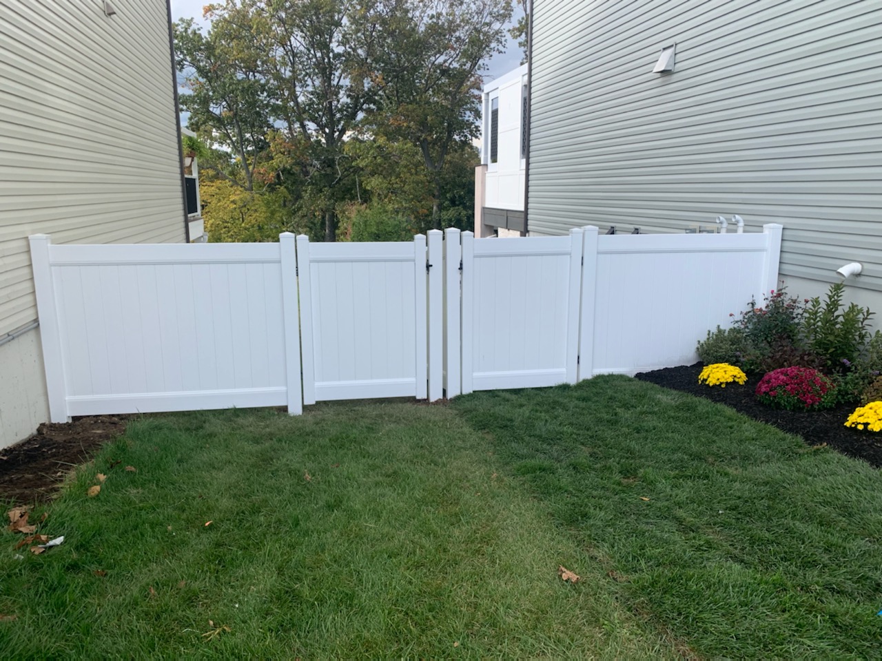 Completed fence installation by the Three Brothers Fence Co. crew