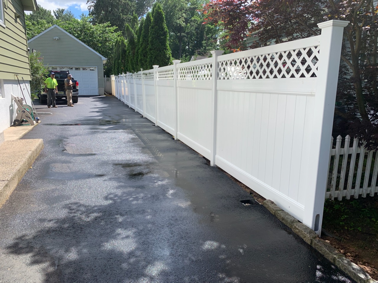Completed fence installation by the Three Brothers Fence Co. crew