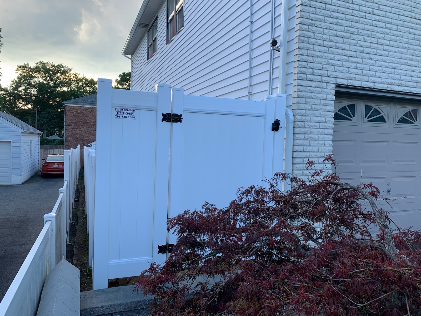 Completed fence installation by the Three Brothers Fence Co. crew