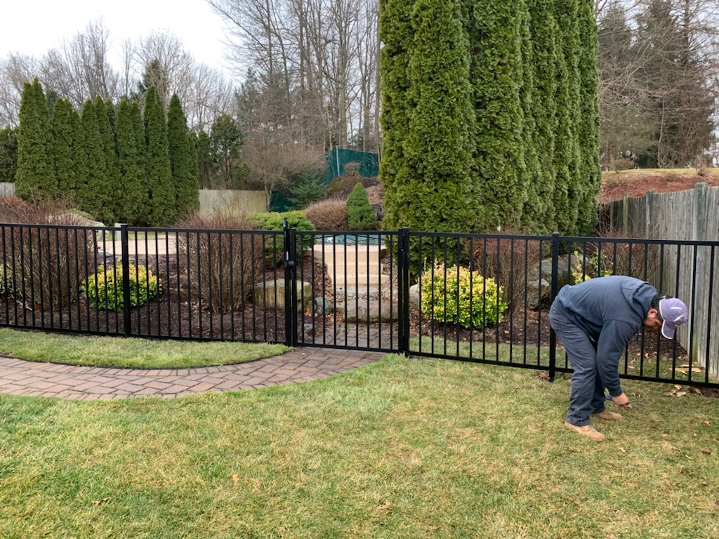 Completed fence installation by the Three Brothers Fence Co. crew