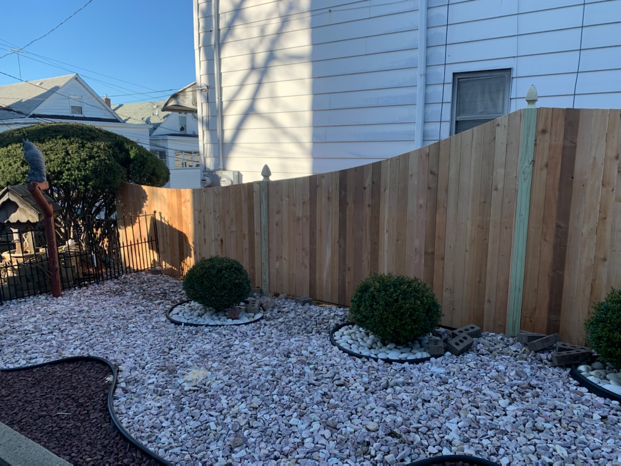 Completed fence installation by the Three Brothers Fence Co. crew